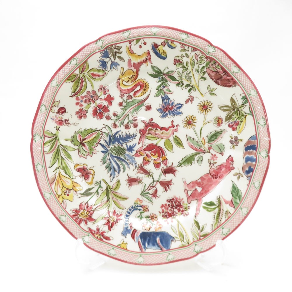 美品 Gien ジアン ジャルダンイマージュ 中皿 19cmプレート デザート SU13333R1 【中古】