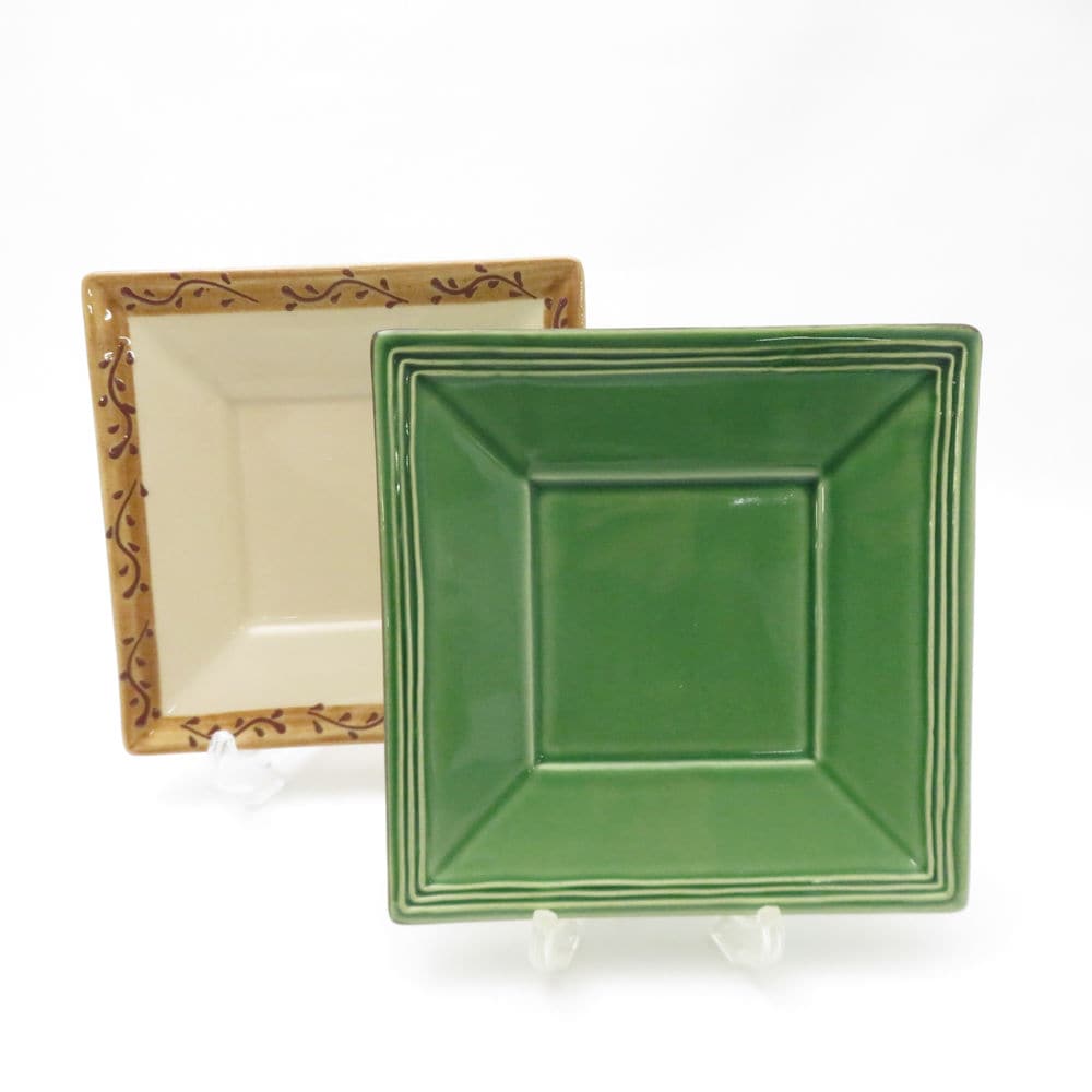 美品 Madu マディ Le Poet-Laval スクエア皿 2枚 プレートセット 四角 フランス食器 SU13336R1 【中古】