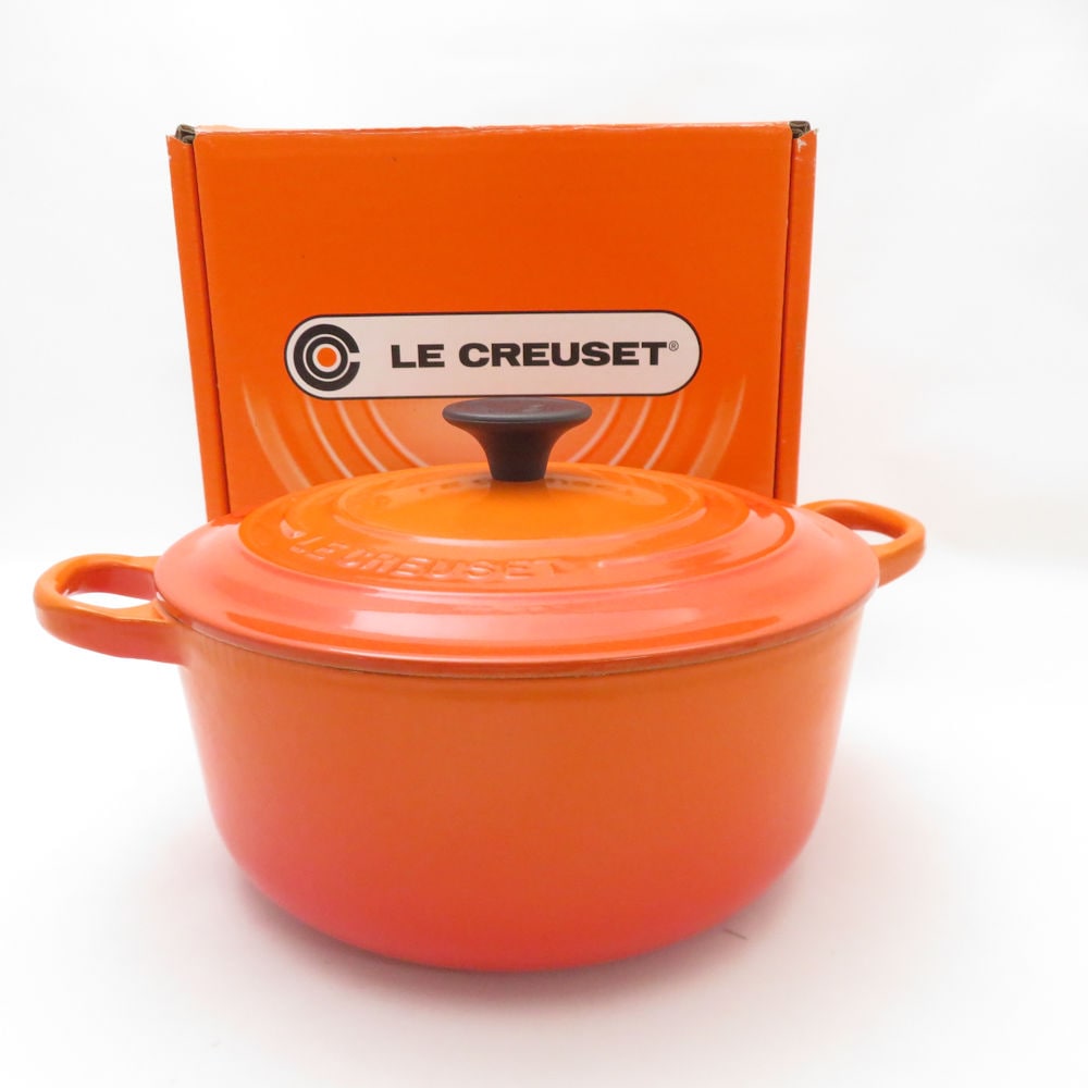 未使用 Le Creuset ルクルーゼ ココットロンド 両手鍋 鋳鉄 20cm 2.4L 直火/IH/オーブン/食洗器可 SC9527Z 【中古】
