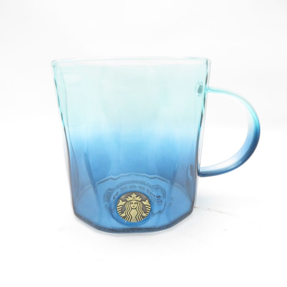 未使用 STARBUCKS スターバックス メダルデュアルブルーグラデーション 耐熱グラスマグ ガラス 355ml スタバ カップ コップ SC9524E2 【中古】