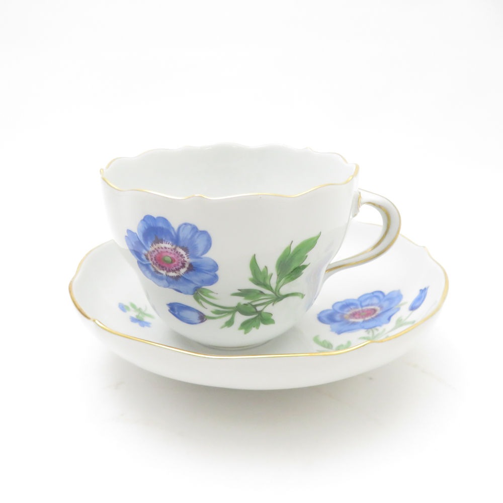 美品 MEISSEN マイセン ベーシックフラワー 一つ花 カップ＆ソーサー ティー/コーヒー SC9498E2 【中古】