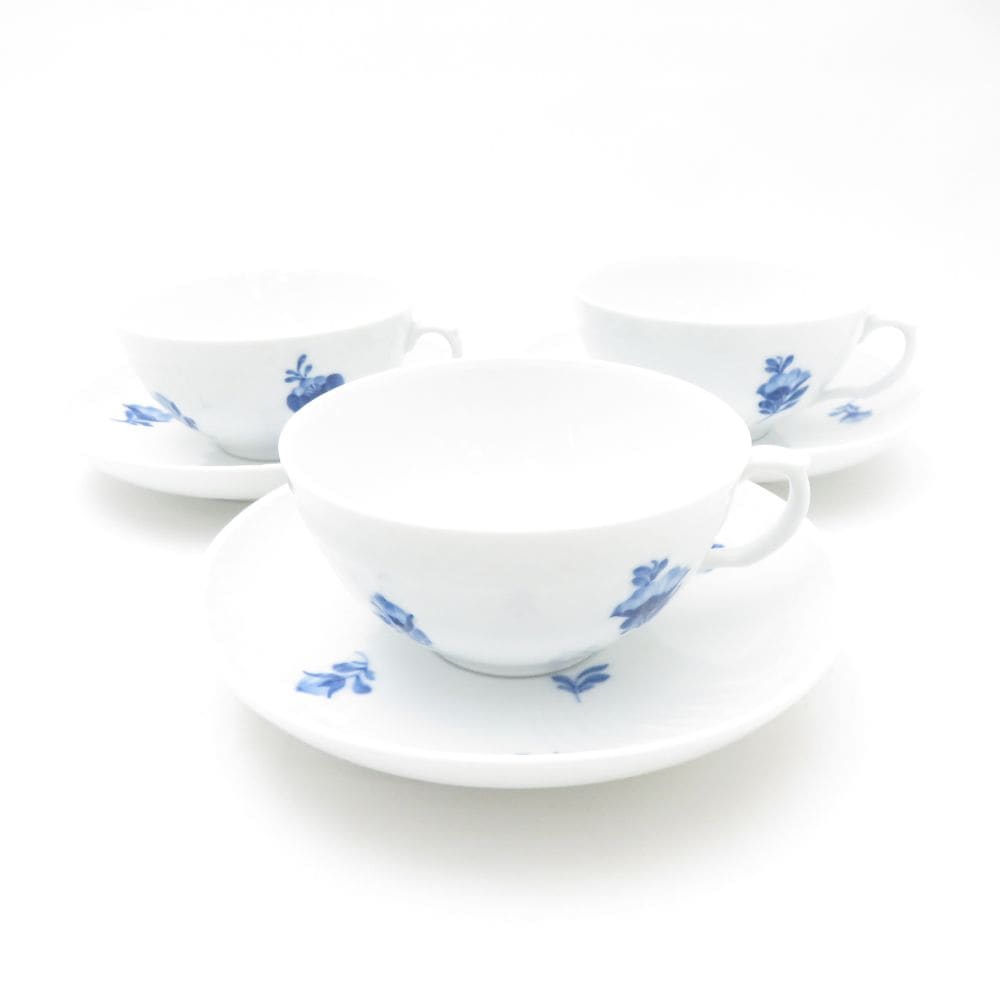 ROYAL COPENHAGEN ロイヤルコペンハーゲン ブルーフラワー カーブ シンフォニー ティーカップ＆ソーサー 3客 セット SM4806A3 【中古】