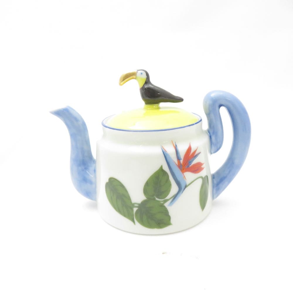 美品 Fukagawa Seiji 深川製磁 オリエンタル 極楽鳥花 ストレチア ストレリチア ポット 急須 茶器 アイランド 廃盤 レア 希少 SU13377B2 【中古】