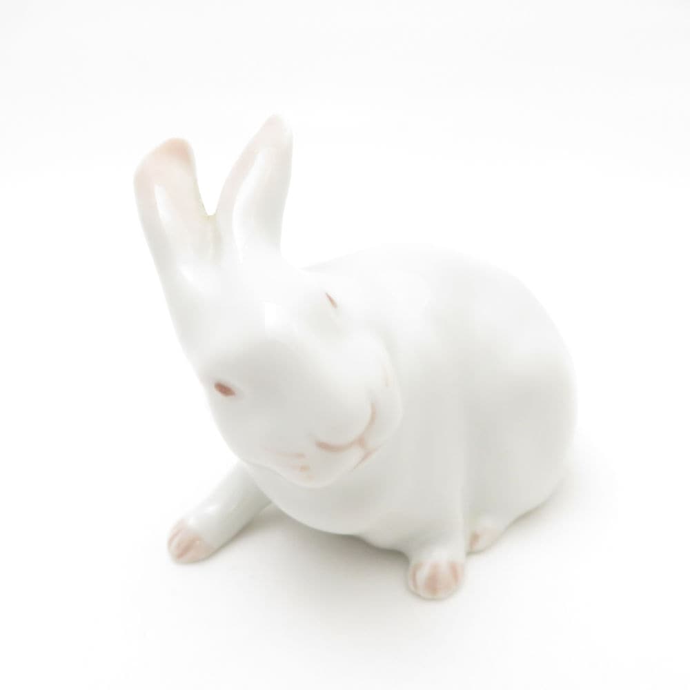 美品 ROYAL COPENHAGEN ロイヤルコペンハーゲン ウサギ 白うさぎ 1691 フィギュリン アニマル 置物 陶器 オブジェ インテリア SU13402L1 【中古】