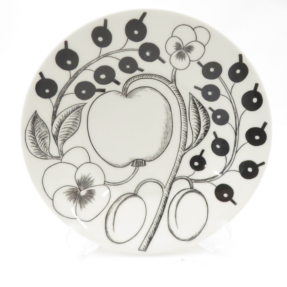 ARABIA アラビア パラティッシ ブラック 中皿 16.5cmプレート ソーサー SC9577K2 【中古】