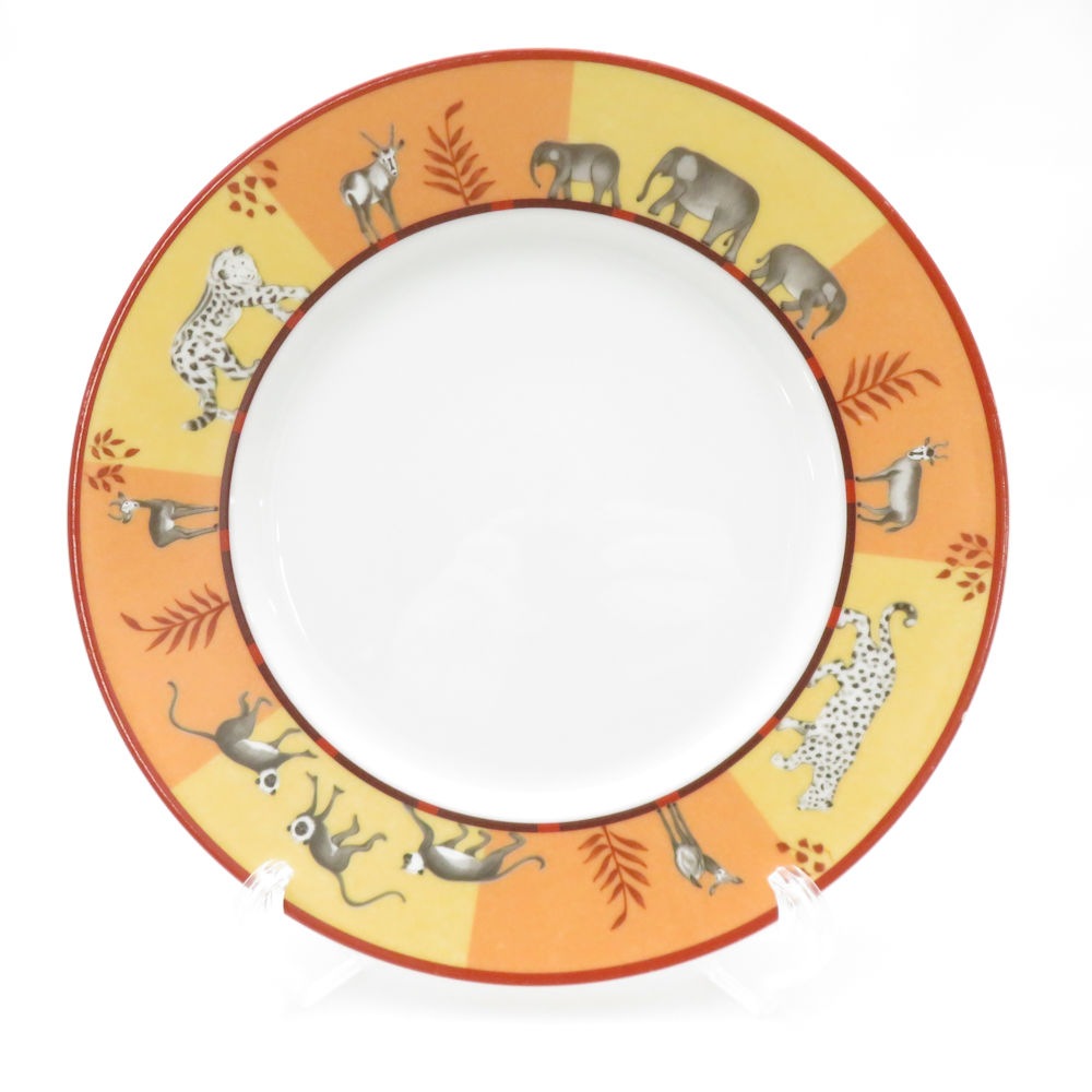 HERMES エルメス アフリカ 中皿 22cmプレート アニマル 動物 SC9632S1 【中古】