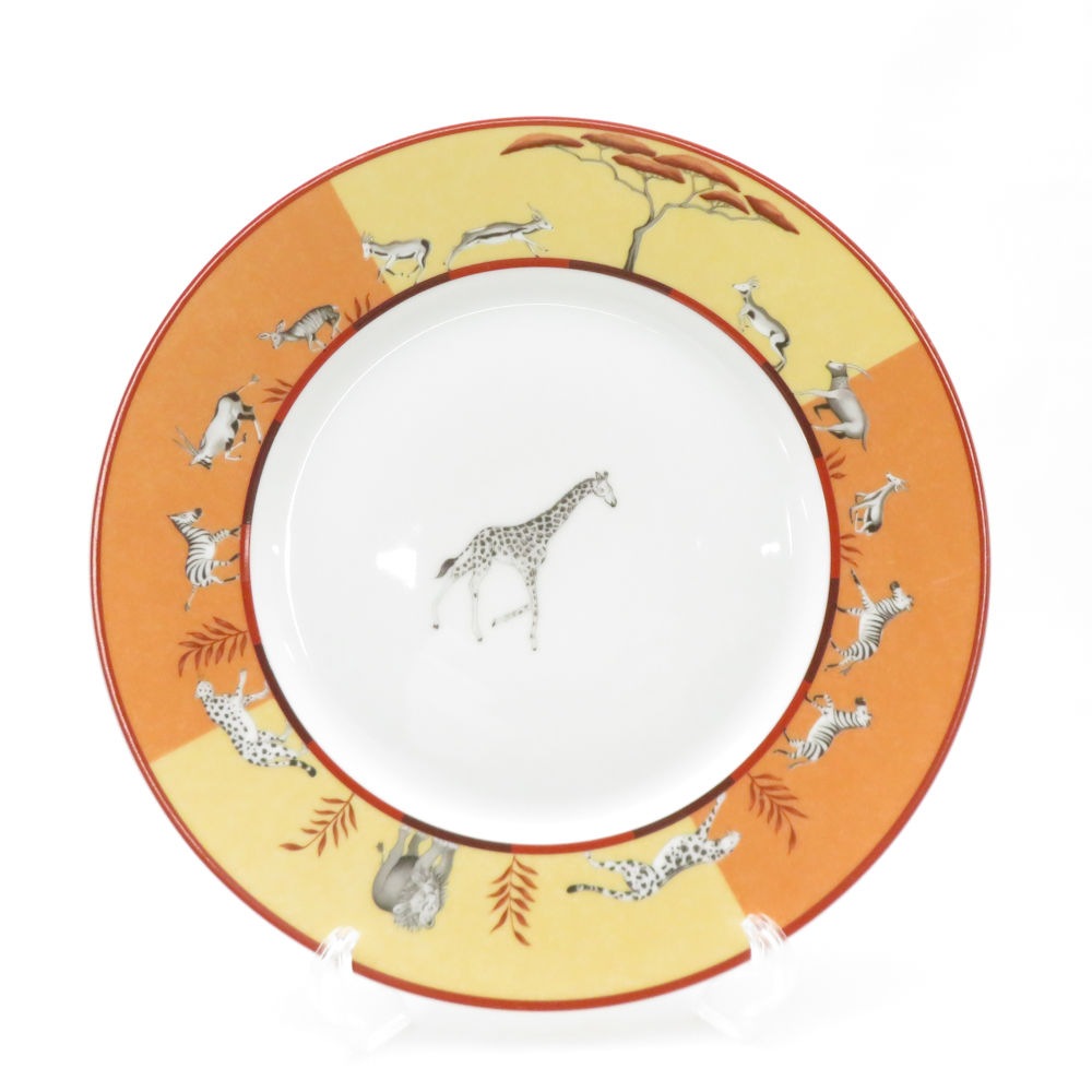 HERMES エルメス アフリカ 大皿 27cmプレート アニマル 動物 ディナー SC9633S1 【中古】