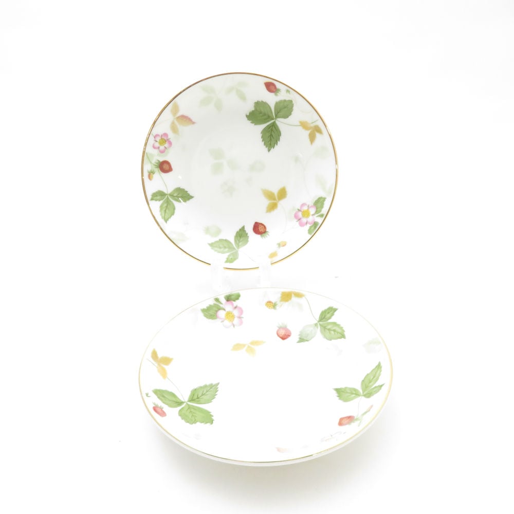 WEDGWOOD ウェッジウッド ワイルドストロベリーパステル プチトレイ 2枚 ペア 11cmプレート 小皿 SC9586X2 【中古】