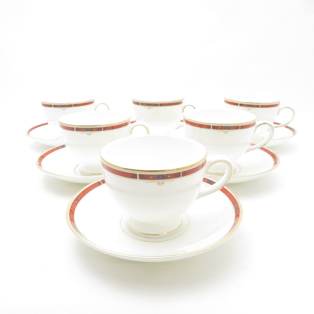 WEDGWOOD ウェッジウッド コロラド ティーカップ＆ソーサー 6客 セット リー 旧刻印 黒壺 SC9607H2 【中古】