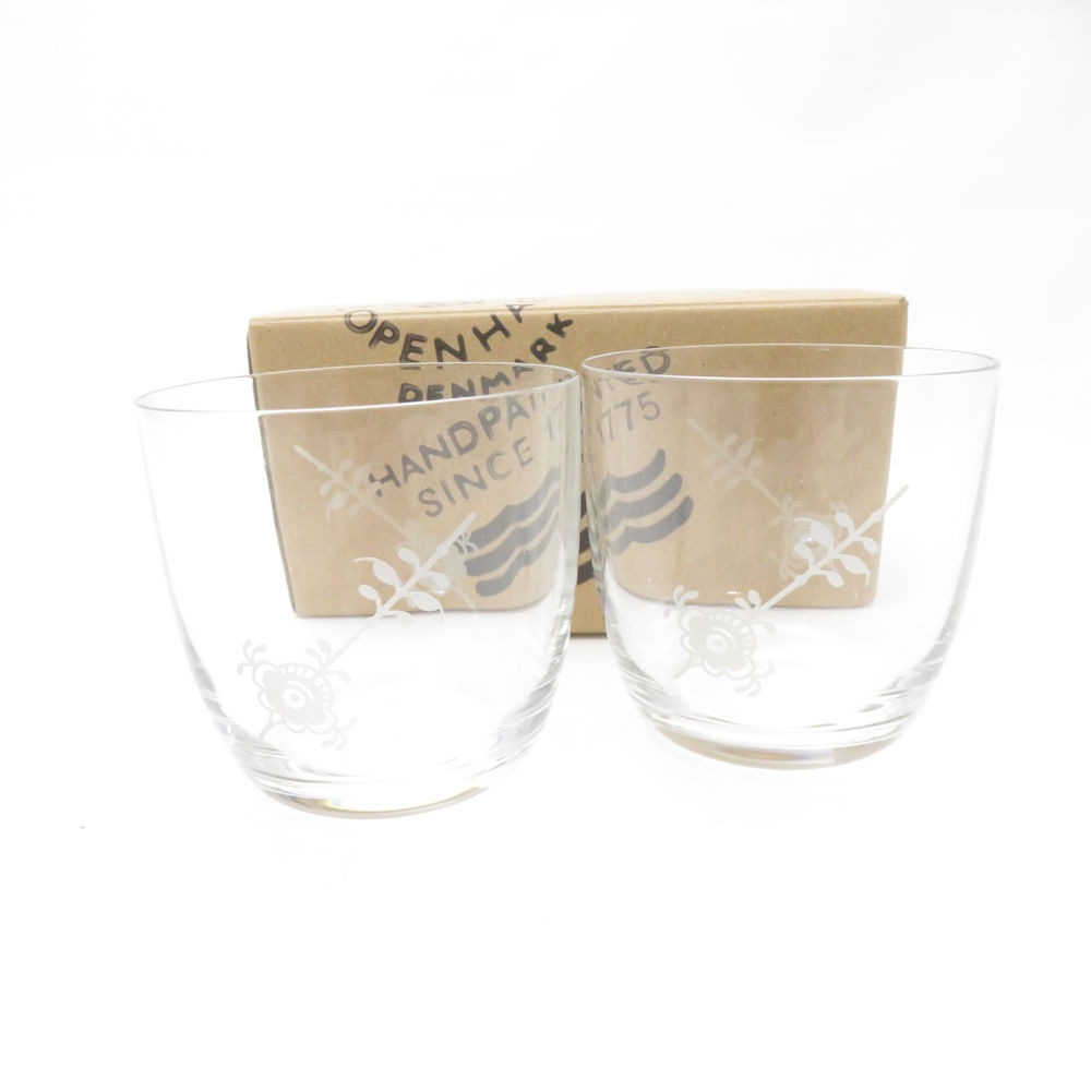 美品 ROYAL COPENHAGEN ロイヤルコペンハーゲン タンブラー 2点 グラス ペア SY13558K1 【中古】