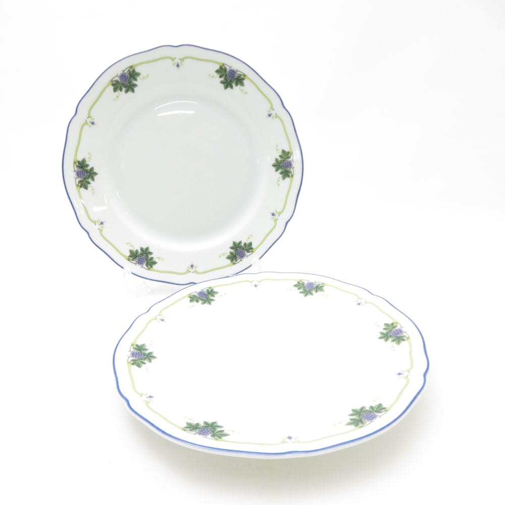 美品 Richard Ginori リチャードジノリ ボルドーブルー 中皿 2枚 19cmプレート ペア SY13562K1 【中古】