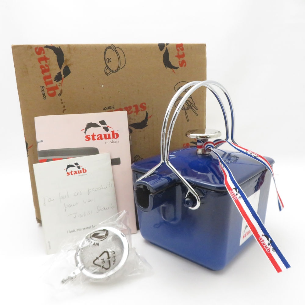 未使用 STAUB ストウブ スクエアティーポット ケトル やかん 希少 レア SC9687P1 【中古】