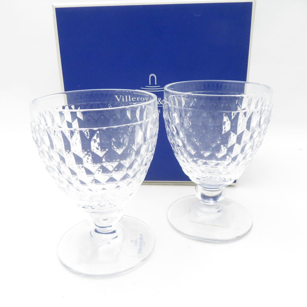 未使用 Villeroy&Boch ビレロイ＆ボッホ ボストン ワイングラス 2客 ペア H11.5cm SC9688P1 【中古】