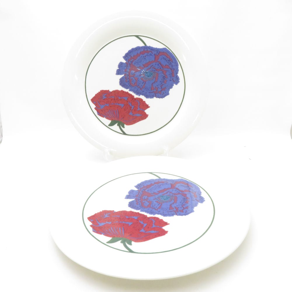 美品 ARABIA アラビア illusia イリュージア 大皿 2枚 ペア 30cmプレート ディナー SM4810D2 【中古】