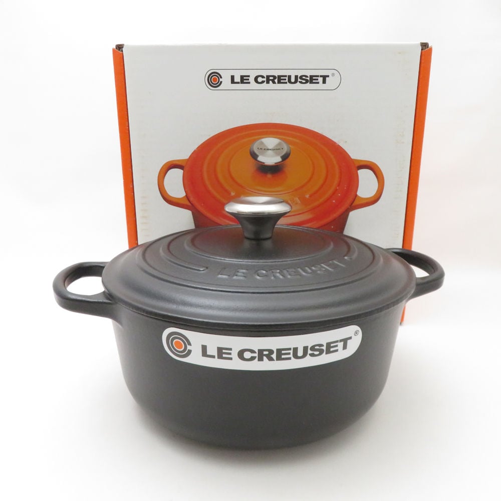未使用 Le Creuset ルクルーゼ ココットロンドシグニチャー 両手鍋 20cm ガス IH SO3726Z 【中古】
