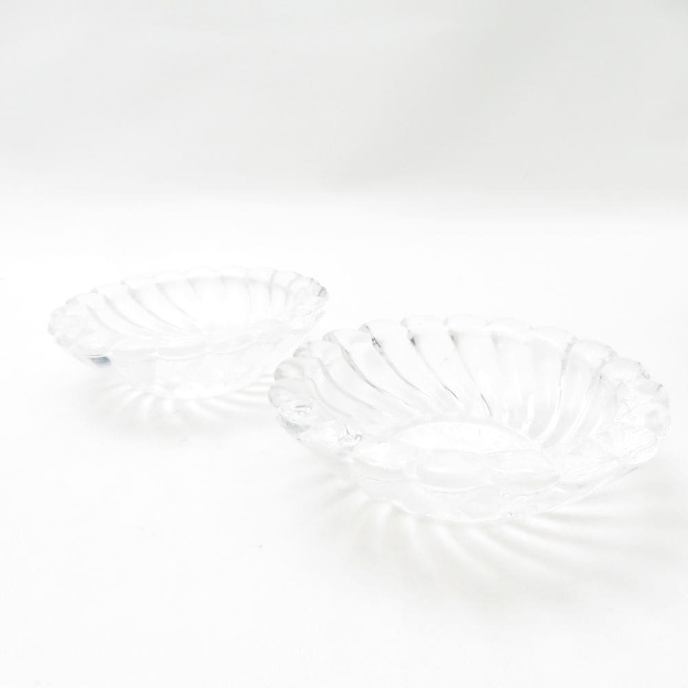 Baccarat バカラ ボリュート アッシュトレイ 2枚 ペア 8cmプレート 小皿 SM4819C2 【中古】