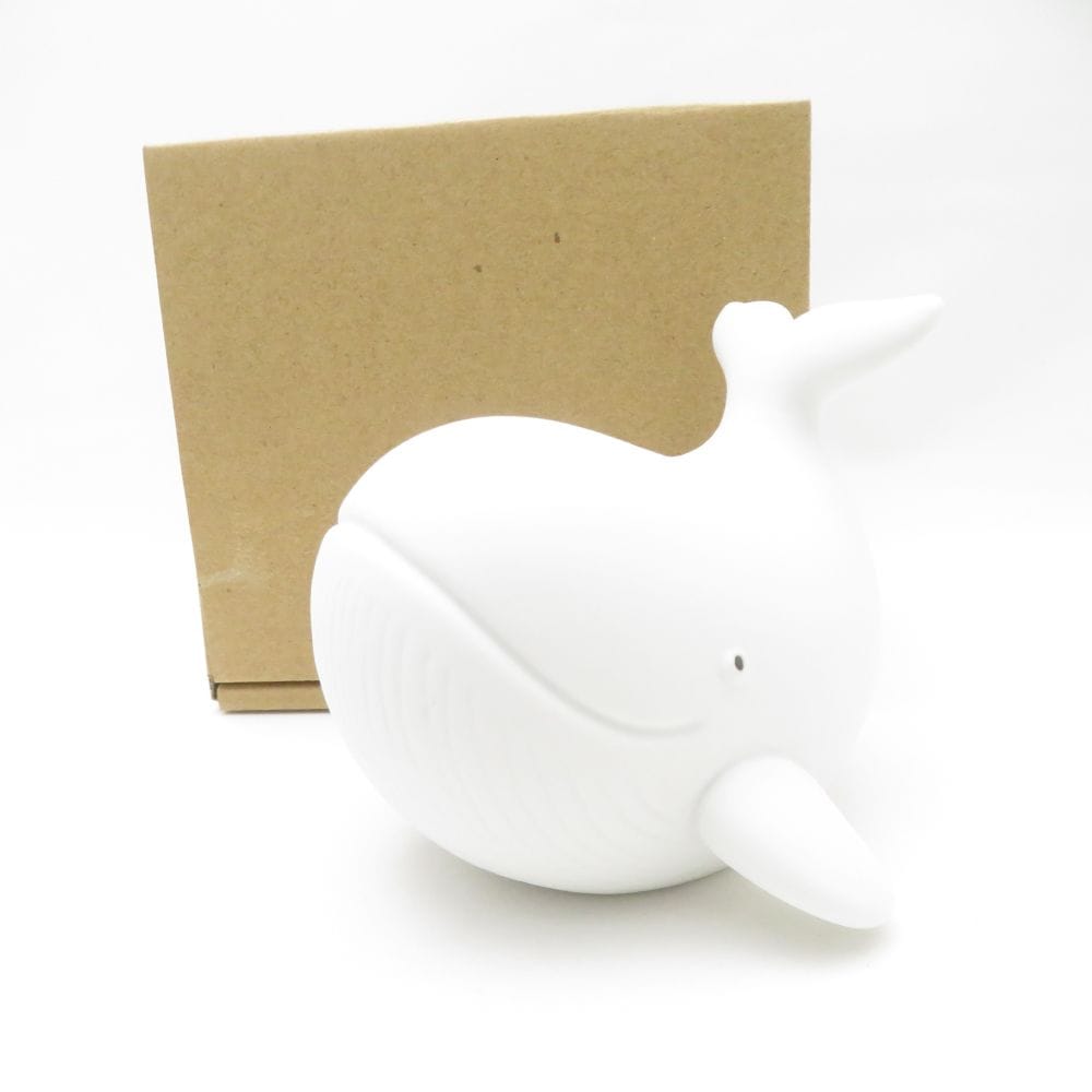 美品 波佐見焼 HIHARA くじら 置物 無釉 艶なし 有田焼 SY13472Z 【中古】