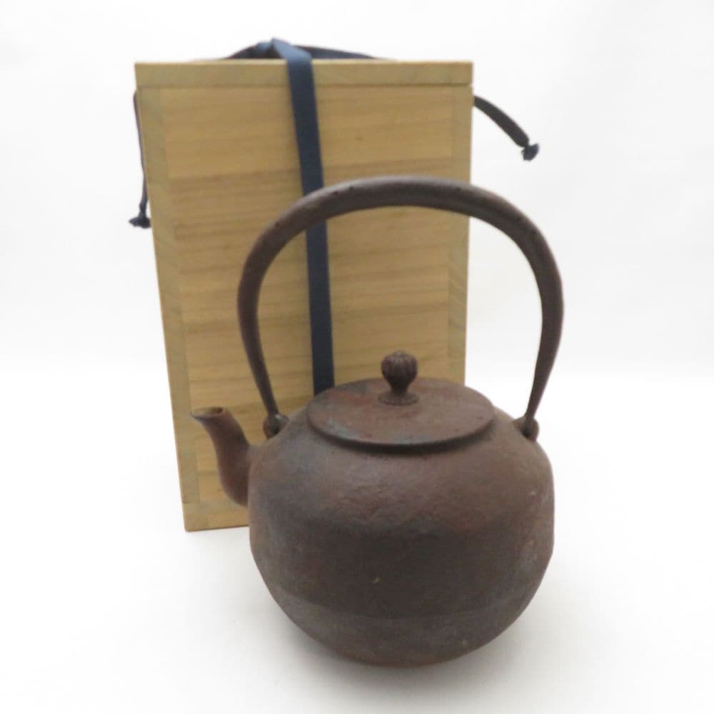 難有 南部鉄器 鈴木盛久工房 十二稜形鐵瓶 鉄瓶 SY13473Z 【中古】