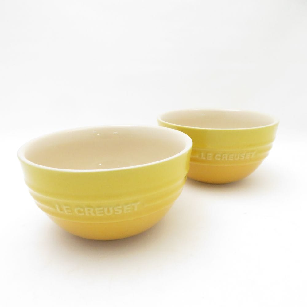 美品 Le Creuset ルクルーゼ ライスボウル 2枚 ペア 茶碗 SY13477B1 【中古】