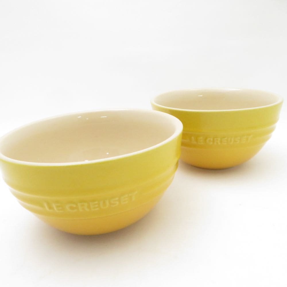 美品 Le Creuset ルクルーゼ ライスボウル 2枚 ペア 茶碗 SY13478B1 【中古】