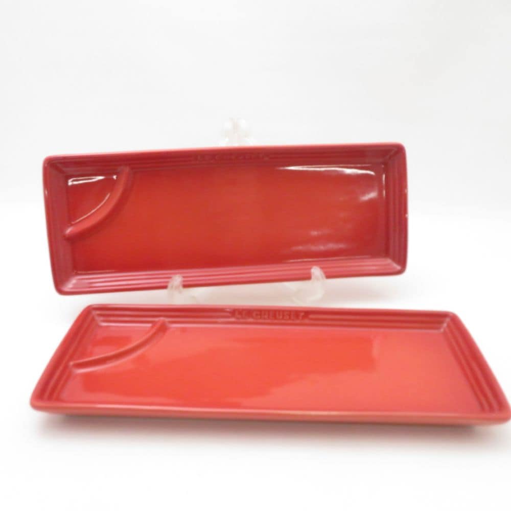 美品 Le Creuset ルクルーゼ 長方形皿 2枚 ペア SY13480B1 【中古】