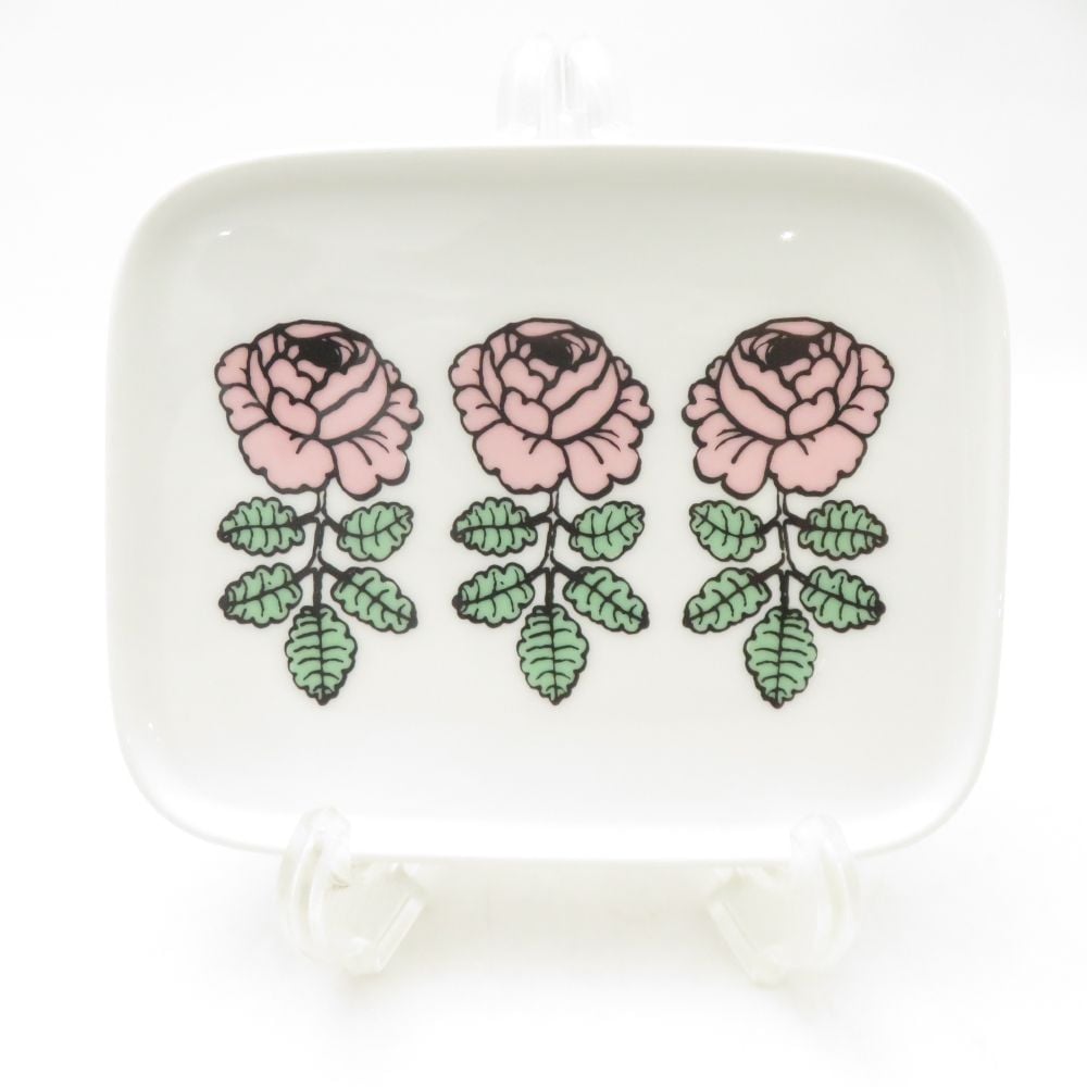 美品 marimekko マリメッコ VIHKIRUUSU ヴィヒキルース 角皿 スクエアプレート 北欧 フィンランド SY13502V1 【中古】