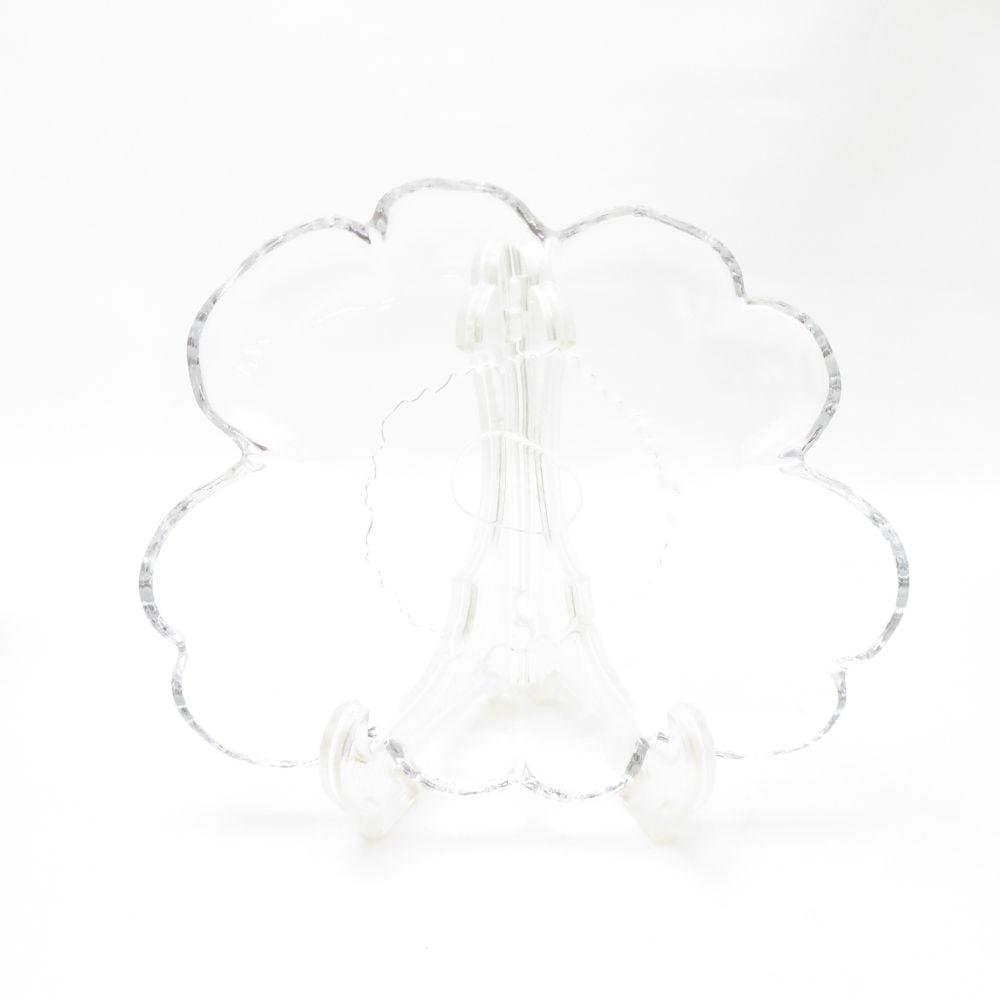 美品 marimekko マリメッコ UNIKKO ウニッコ ガラス 中皿 20cmプレート 北欧 フィンランド 変形皿 SY13507V1 【中古】