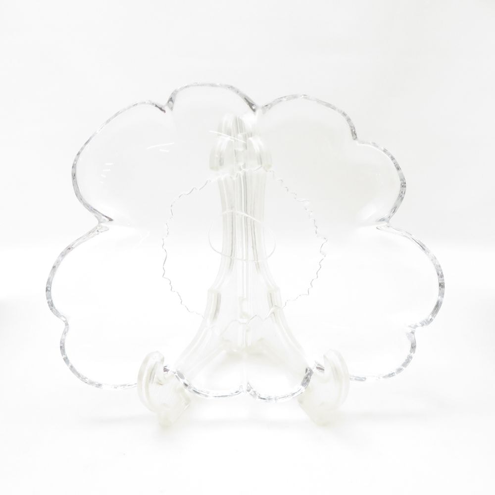 美品 marimekko マリメッコ UNIKKO ウニッコ ガラス 中皿 20cmプレート 北欧 フィンランド 変形皿 SY13508V1 【中古】