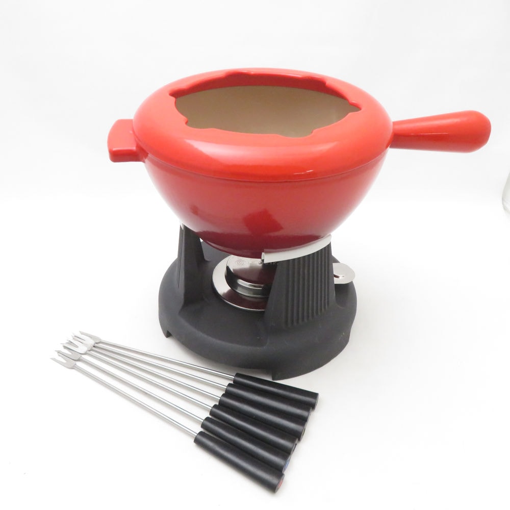 美品 Le Creuset ルクルーゼ フォンデュセット 0.7L/20cm 片手鍋 ほうろう ホーロー SC9861Z 【中古】