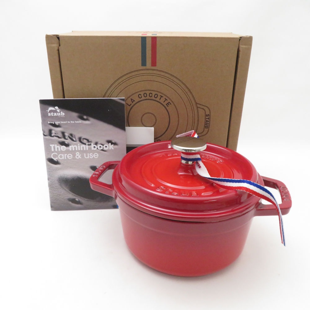 未使用 STAUB ストウブ ピコ ココットラウンド 両手鍋 16cm 1.2L ほうろう SO3743Z 【中古】