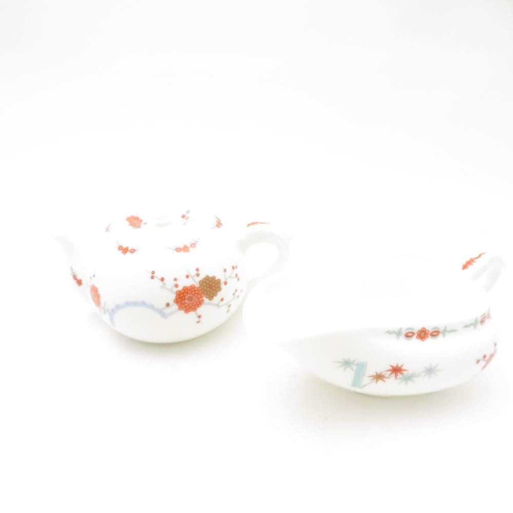 未使用 Fukagawa Seiji 深川製磁 色絵花鳥紋 急須＆湯冷まし 2点 セット SM4839K1 【中古】