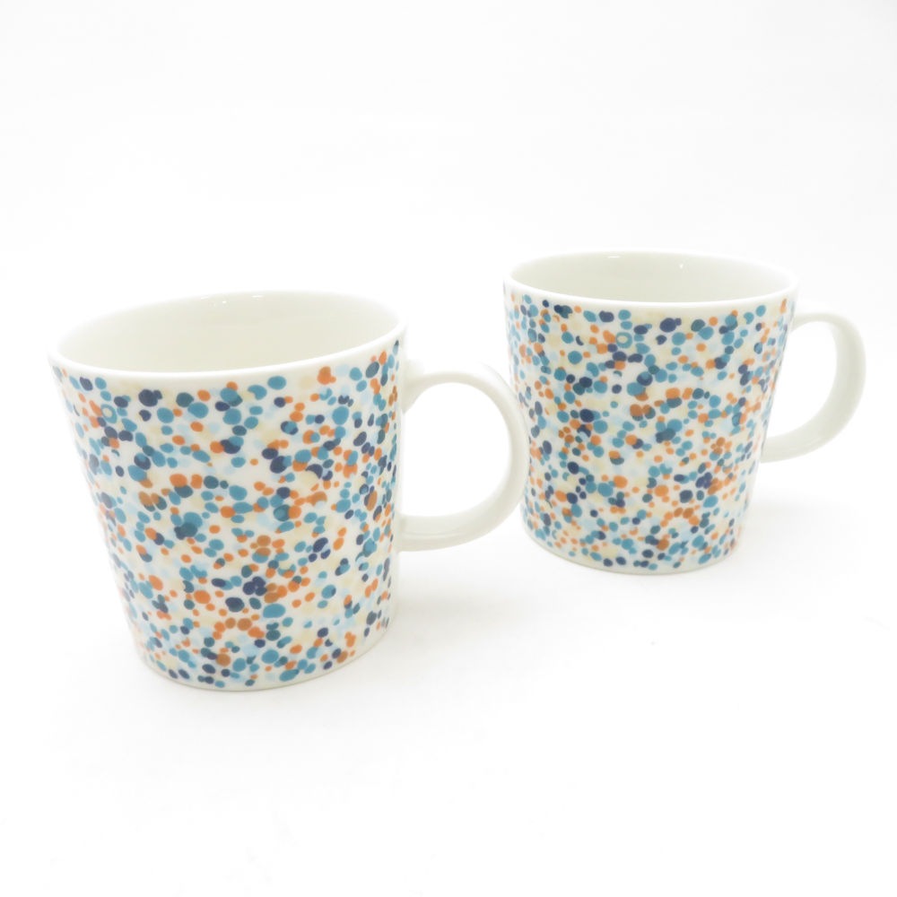 iittala イッタラ ヘレ マグカップ 2点 ペア ターコイズ コップ ドット 北欧 SC9738H2 【中古】