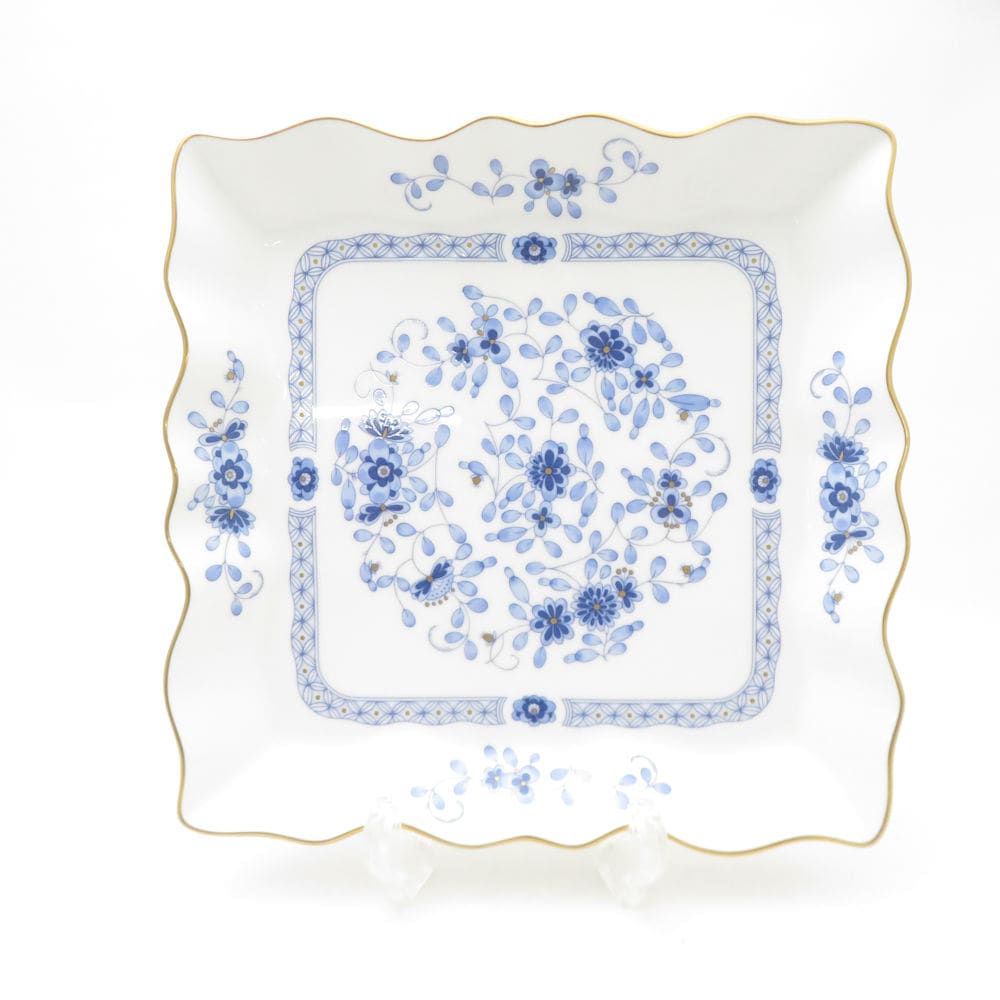 美品 NARUMI ナルミ ミラノ フレアープレート 23cm スクエア 花柄 角皿 SC9752J1 【中古】