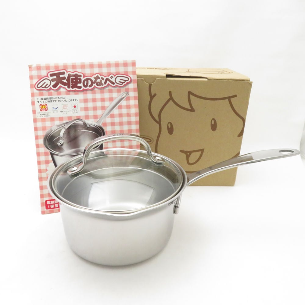 未使用 アサヒ軽金属 天使のなべ 片手鍋 ステンレス鋼 16cm 料理 IH対応 調理器具 キッチン SU13474Z 【中古】