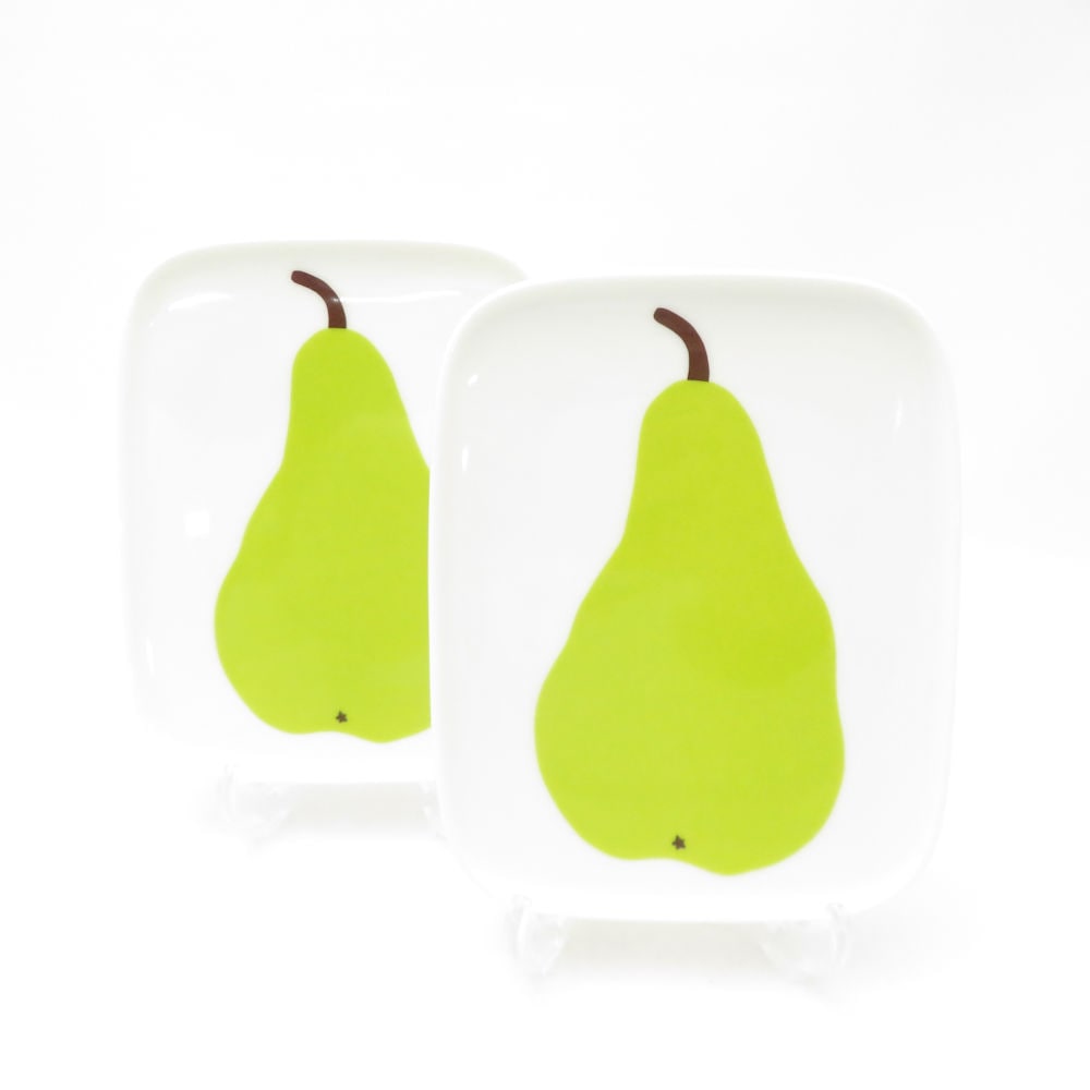 marimekko マリメッコ PAARYNA パーリナ スクエアプレート 2枚 ペア 15cm 廃盤 トレイ 角皿 SC9928A1 【中古】