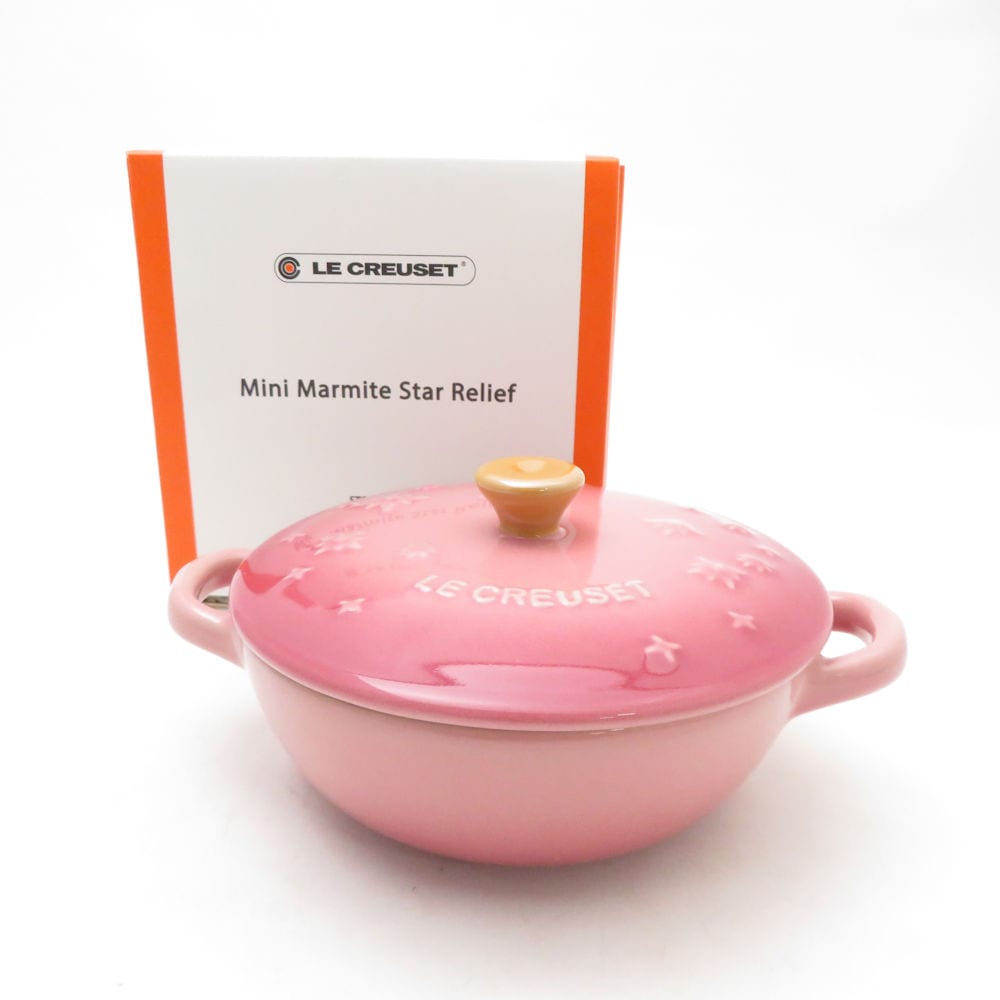 未使用 Le Creuset ルクルーゼ ミニマルミット スターレリーフ 12cm ローズクォーツ SC9947S1 【中古】