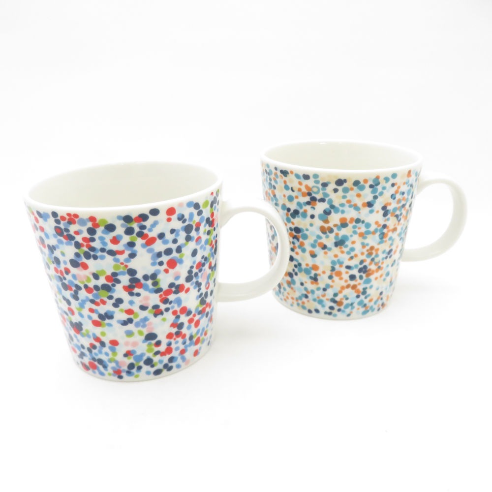 iittala イッタラ HELLE ヘレ マグカップ 2点 ペア ドット 北欧 フィンランド SN452V2 【中古】