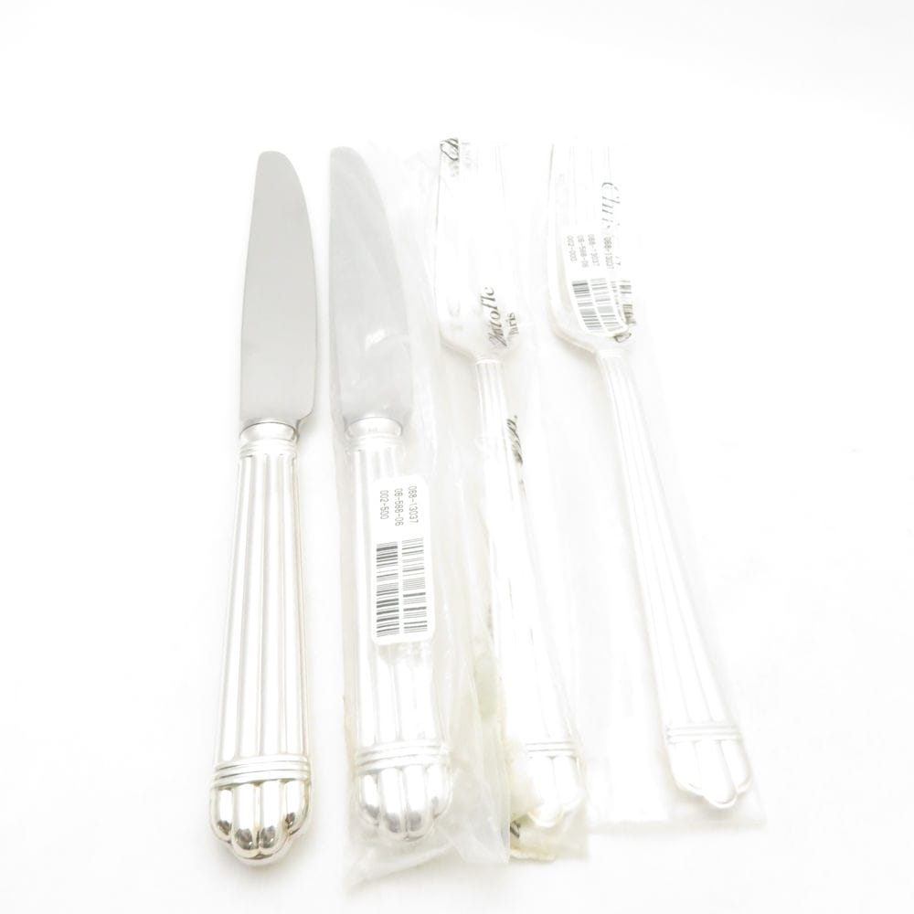 美品 Christofle クリストフル アリア フォーク ナイフ 4点 カトラリーセット テーブルウェア SU13431U2 【中古】