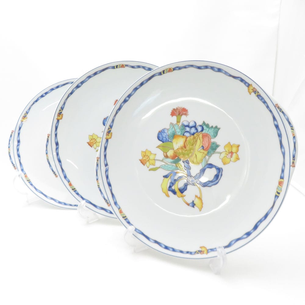 美品 BERNARDAUD ベルナルド ボーケーズ BBプレート 3枚 セット 26cm 耳付き ブレッド バター SU13434U2 【中古】