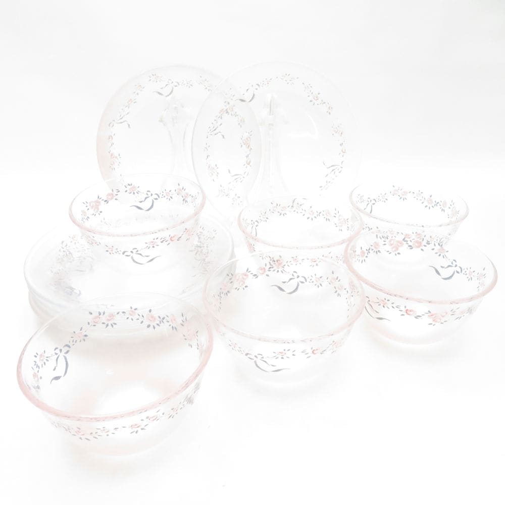 美品 imane イマン ローレライ 冷茶器 ガラス皿 12点 セット ティータイム SY13620U2 【中古】