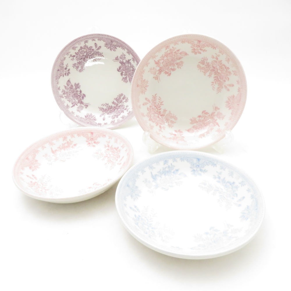 美品 BURLEIGH バーレイ アジアティックフェザンツ 小皿 4枚 セット 12cmプレート 豆皿 SY13624U2 【中古】