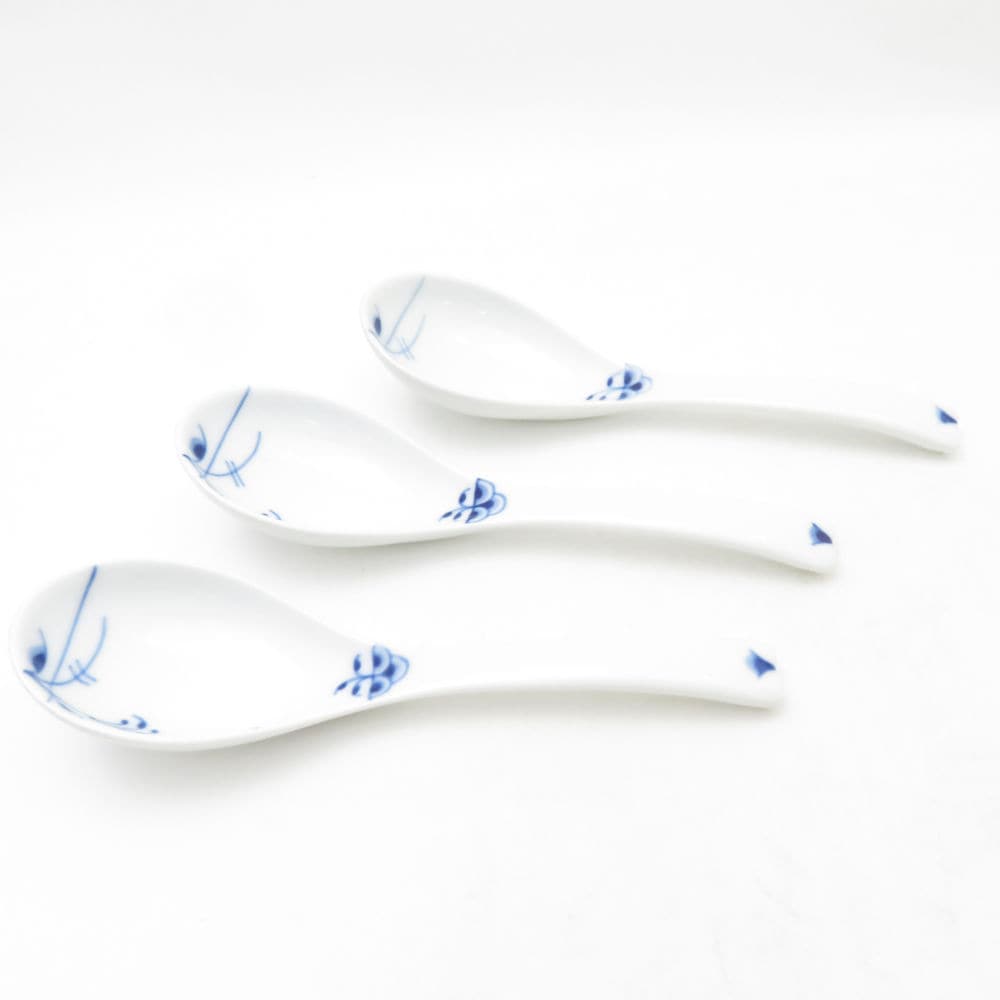 美品 ROYAL COPENHAGEN ロイヤルコペンハーゲン ブルーパルメッテ 310 レンゲスプーン 3点 セット SY13631U2 【中古】