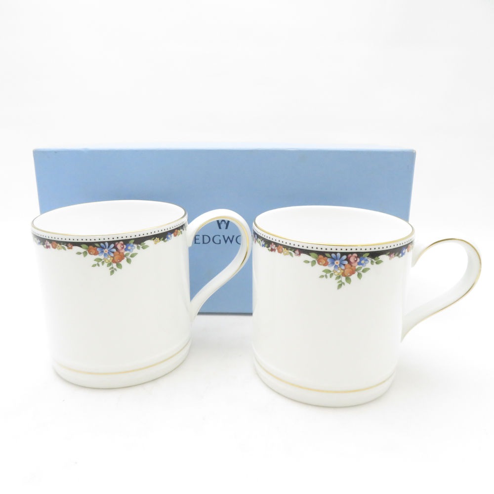 美品 WEDGWOOD ウェッジウッド オズボーン マグカップ 2点 ペア コップ SY13641U2 【中古】