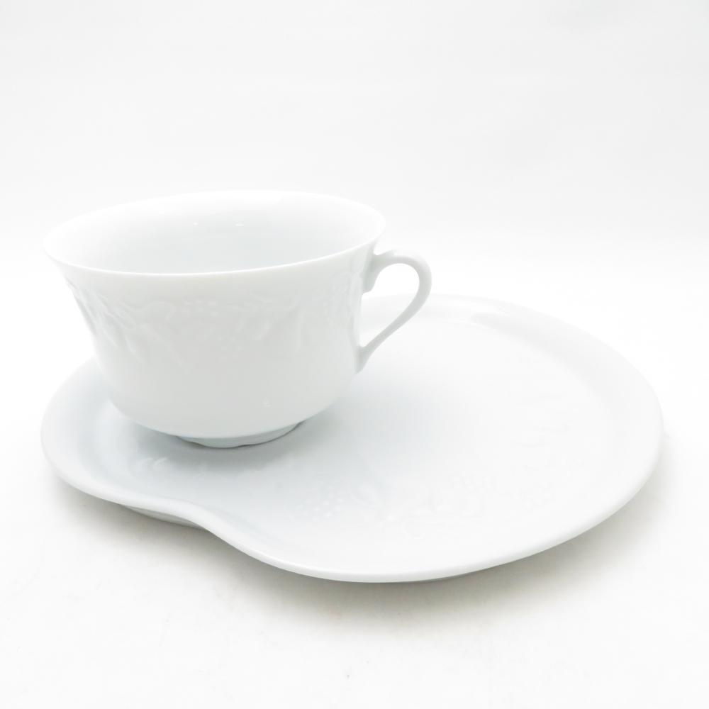 美品 PHILIPPE DESHOULIERES フィリップデズリエ LIMOGES リモージュ窯 モーニングカップ＆ソーサー 1客 カリフォルニア クロワッサン カフェオレ SU13446A2 【中古】