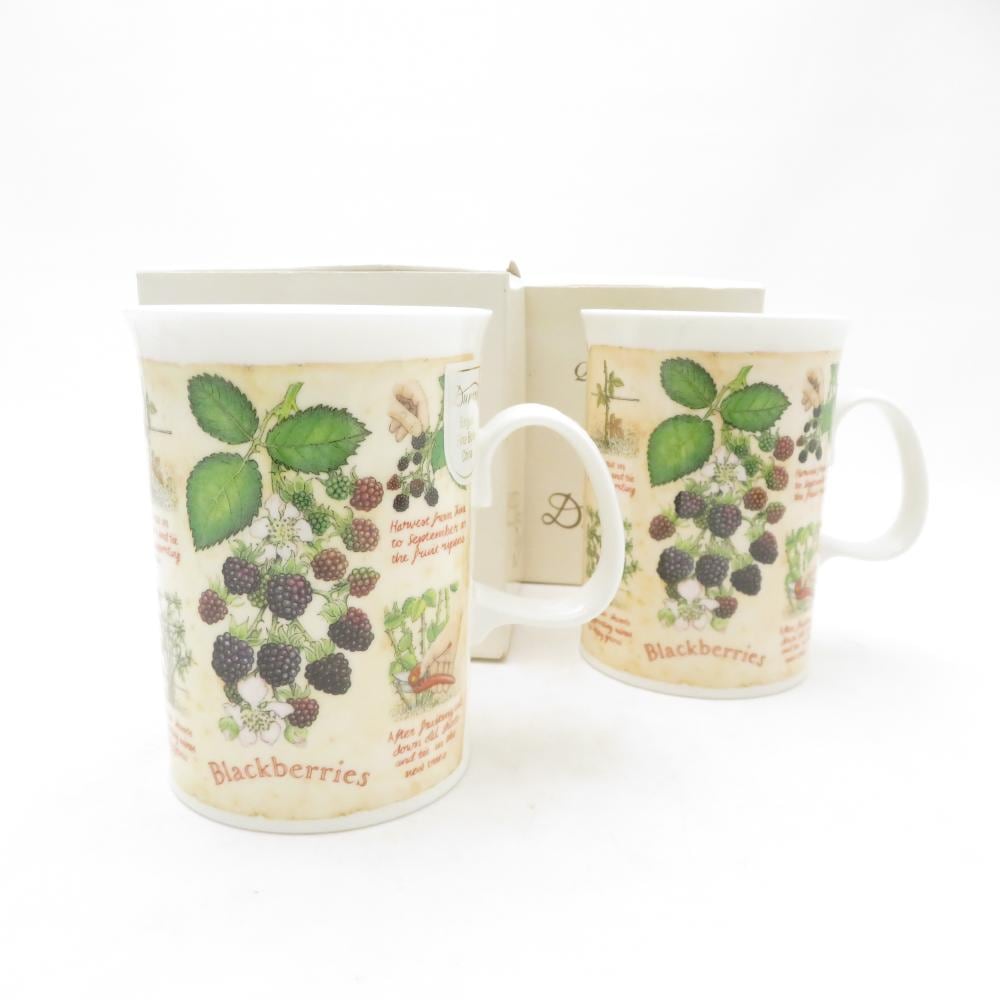 美品 Dunoon ダヌーン マグカップ 2点 ペア ベリー フルーツ柄 ティー コーヒー SU13447A2 【中古】
