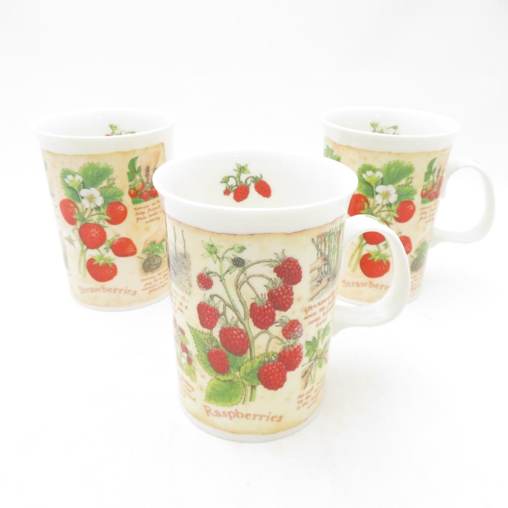 美品 Dunoon ダヌーン マグカップ 3点 セット ベリー フルーツ柄 ティー コーヒー SU13448A2 【中古】