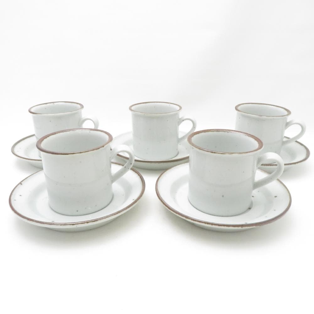 DANSK ダンスク ブラウンミスト カップ＆ソーサー 5客 セット ティー コーヒー 茶 SU13453A2 【中古】