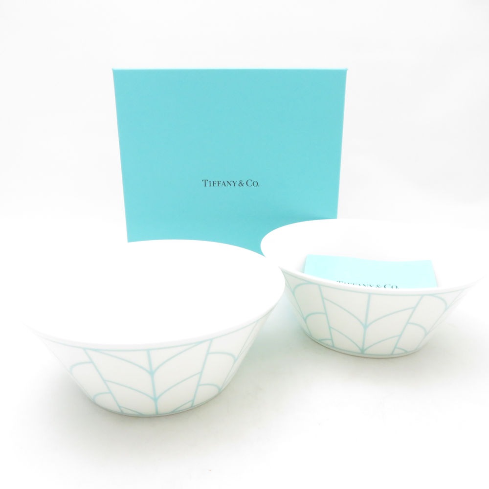 未使用 TIFFANY＆Co. ティファニー ウィートリーフ ボウル 2枚 ペア ディープ 深皿 SY13720P1 【中古】