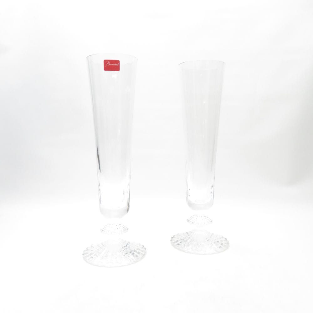 美品 バカラ ミルニュイ シャンパングラス 2客 ペア H22cm シャンパンフルート SX225P1 【中古】