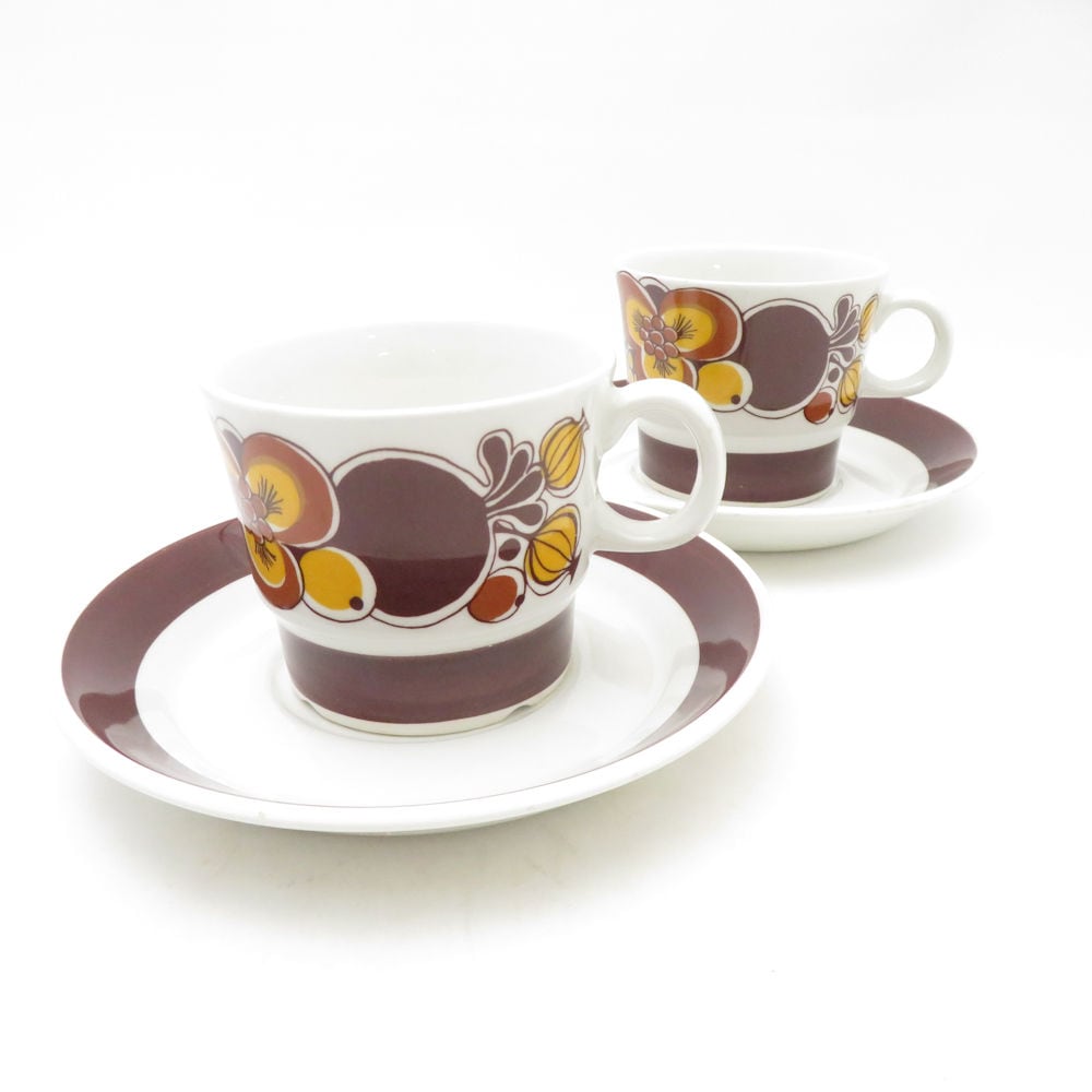 STAVANGERFLINT スタヴァンゲルフリント August オーガスト コーヒーカップ＆ソーサー 2客 ペア SC10117H2 【中古】